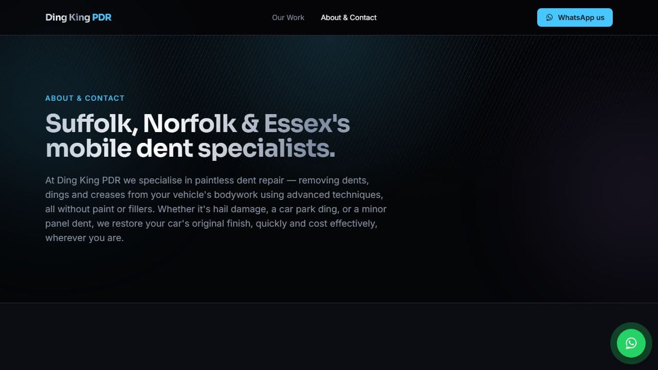 Ding King PDR website screenshot